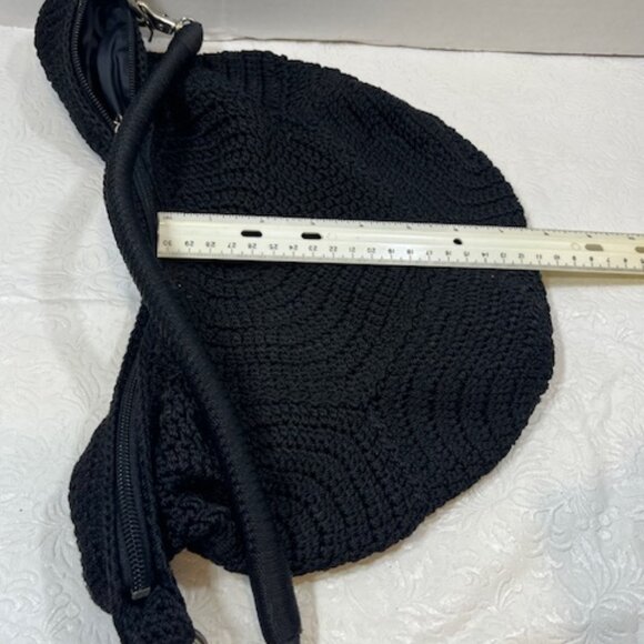 The Sak Hand-Crocheted Black Hobo Bohemian Styled Shoulder Bag Purse - Picture 12 of 12